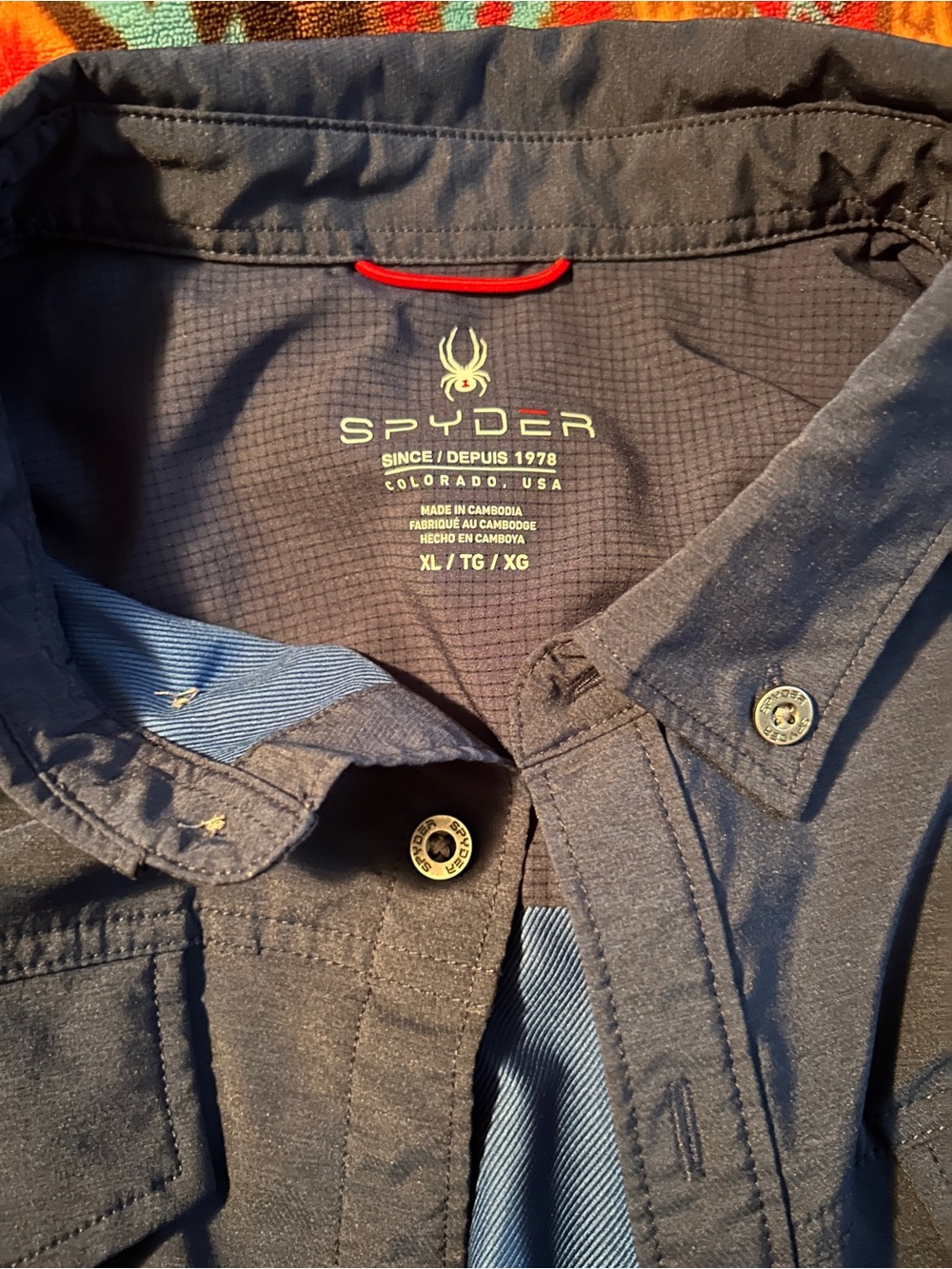 Spyder Men's Dark Navy Button-Up Shirt Jacket